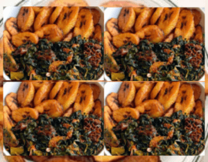 Vsphere African Fried Plantains + Spinach Sauce + Assorted Meat