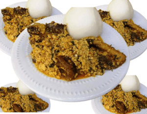 Vsphere African Iyan (pounded yam) + Egusi Soup + Assorted Meat