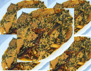 Vsphere Spinach + Egusi Sauce (efo elegusi) + Assorted Meat