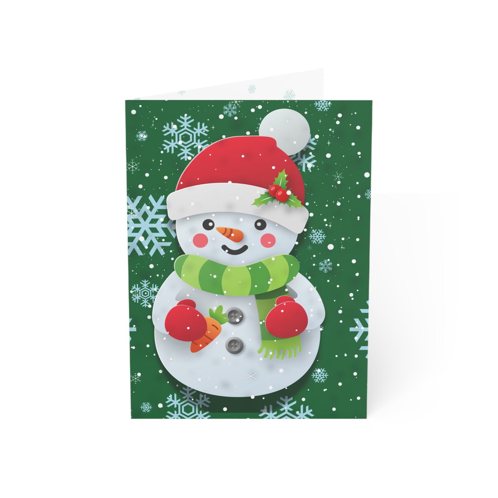 Evergreen Snowman Holiday Greeting Card | Christmas & New Year Standard Edition - Image 3