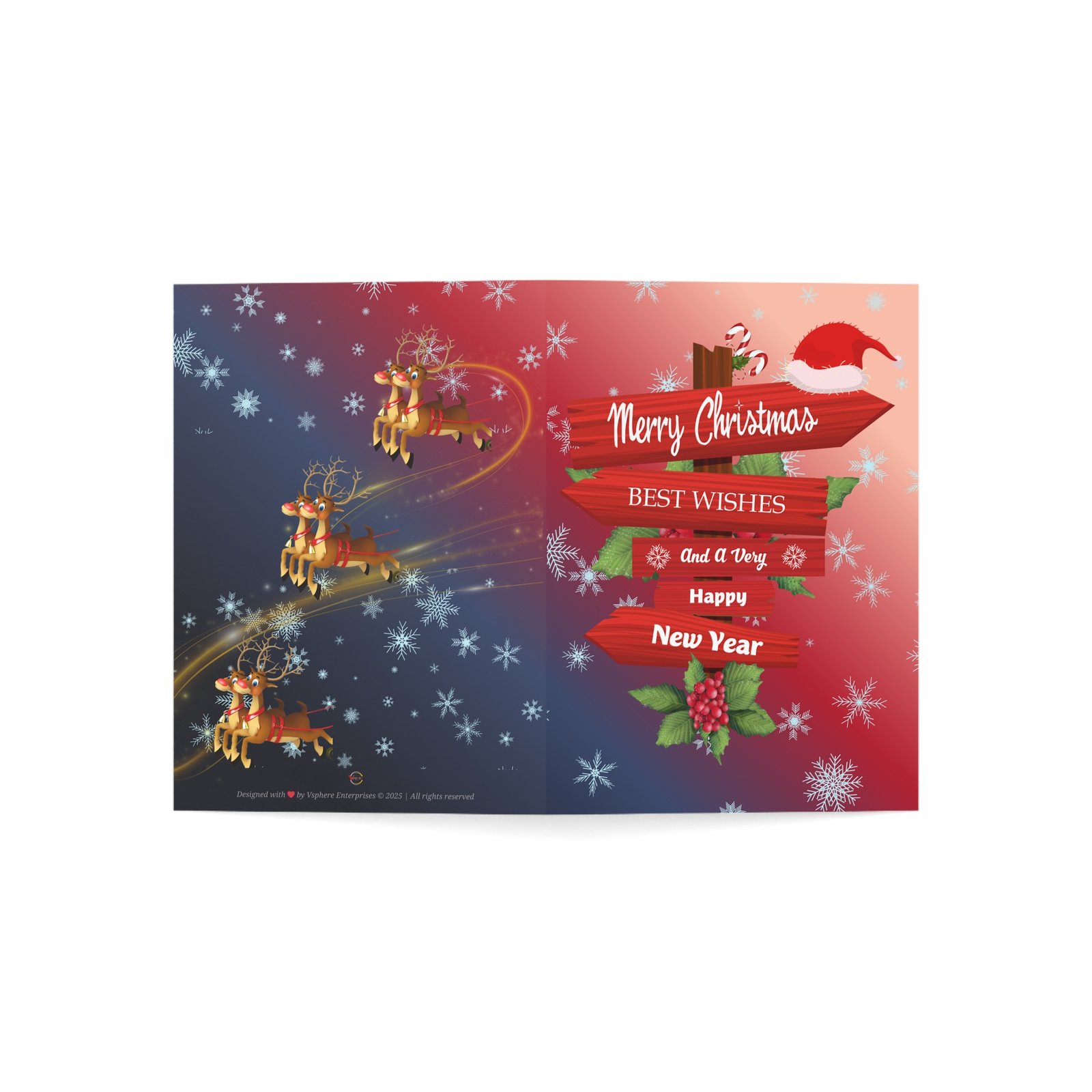 Gradient Night Sky Reindeer Magic Holiday Greeting Card | Christmas & New Year Edition - Image 4