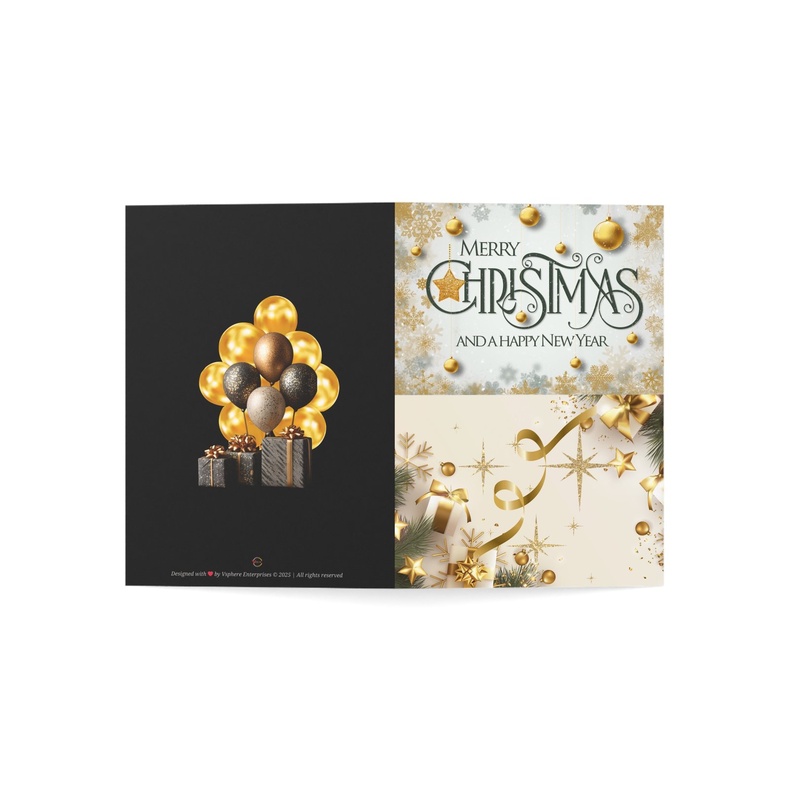 Midnight Black Holiday Greeting Card | Christmas & New Year Standard Edition - Image 5