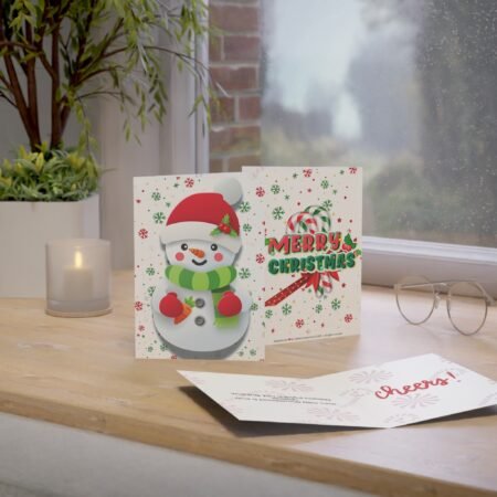 Golden Glow Snowman Holiday Greeting Card | Christmas & New Year Standard Edition