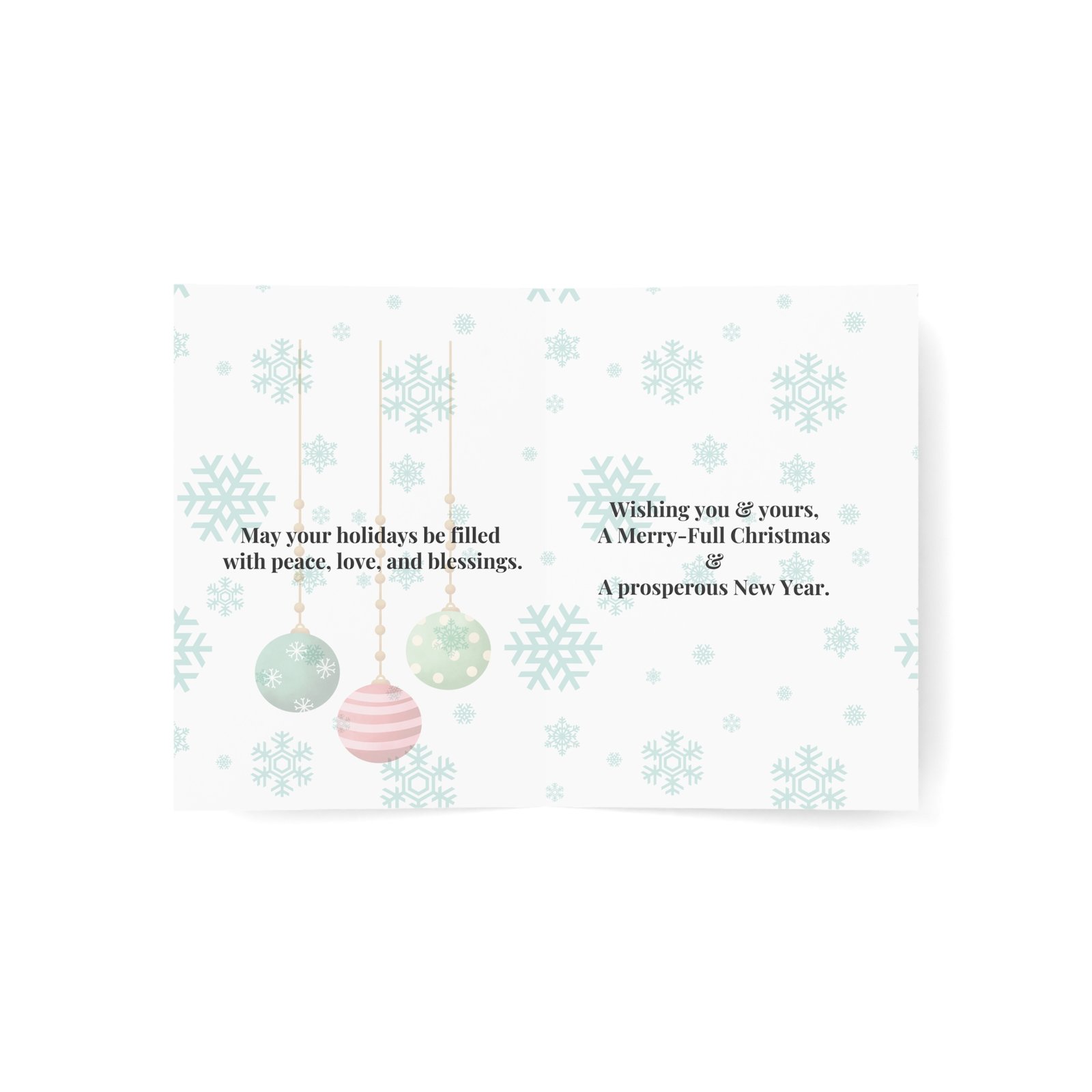 Green Blessings Snowman Holiday Greeting Card | Christmas & New Year Standard Edition - Image 4