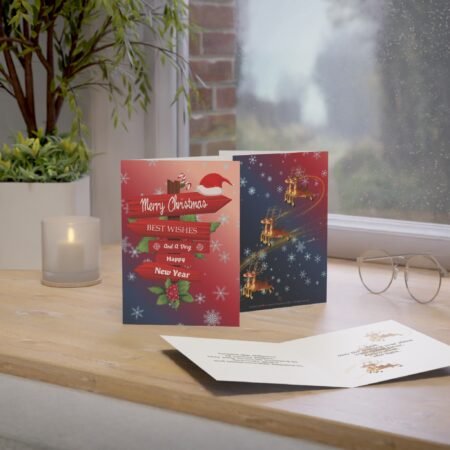 Gradient Night Sky Reindeer Magic Holiday Greeting Card | Christmas & New Year Edition