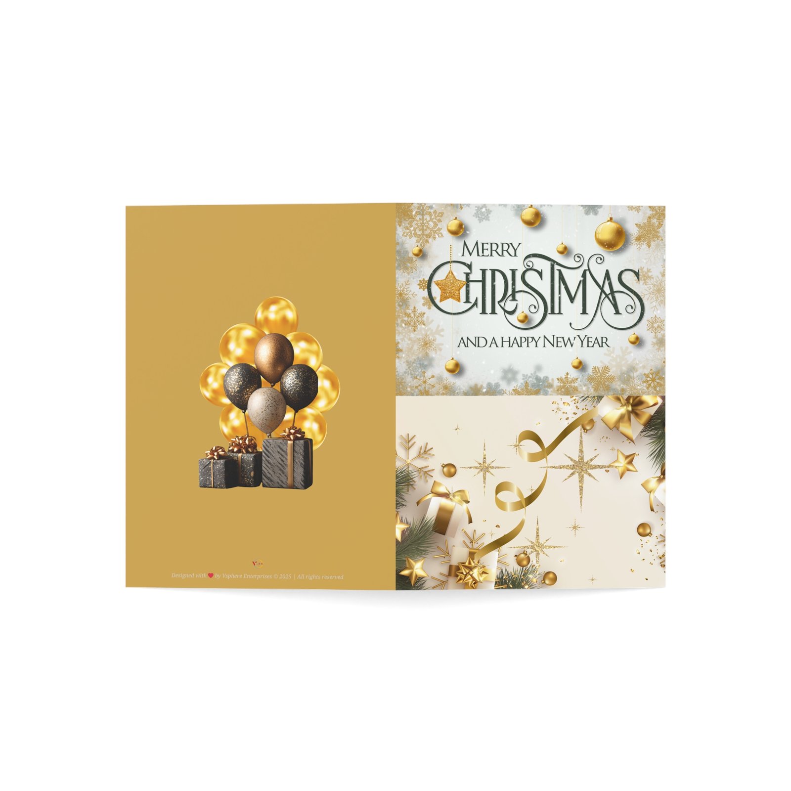 Classic Gold Holiday Greeting Card | Christmas & New Year Standard Edition - Image 5