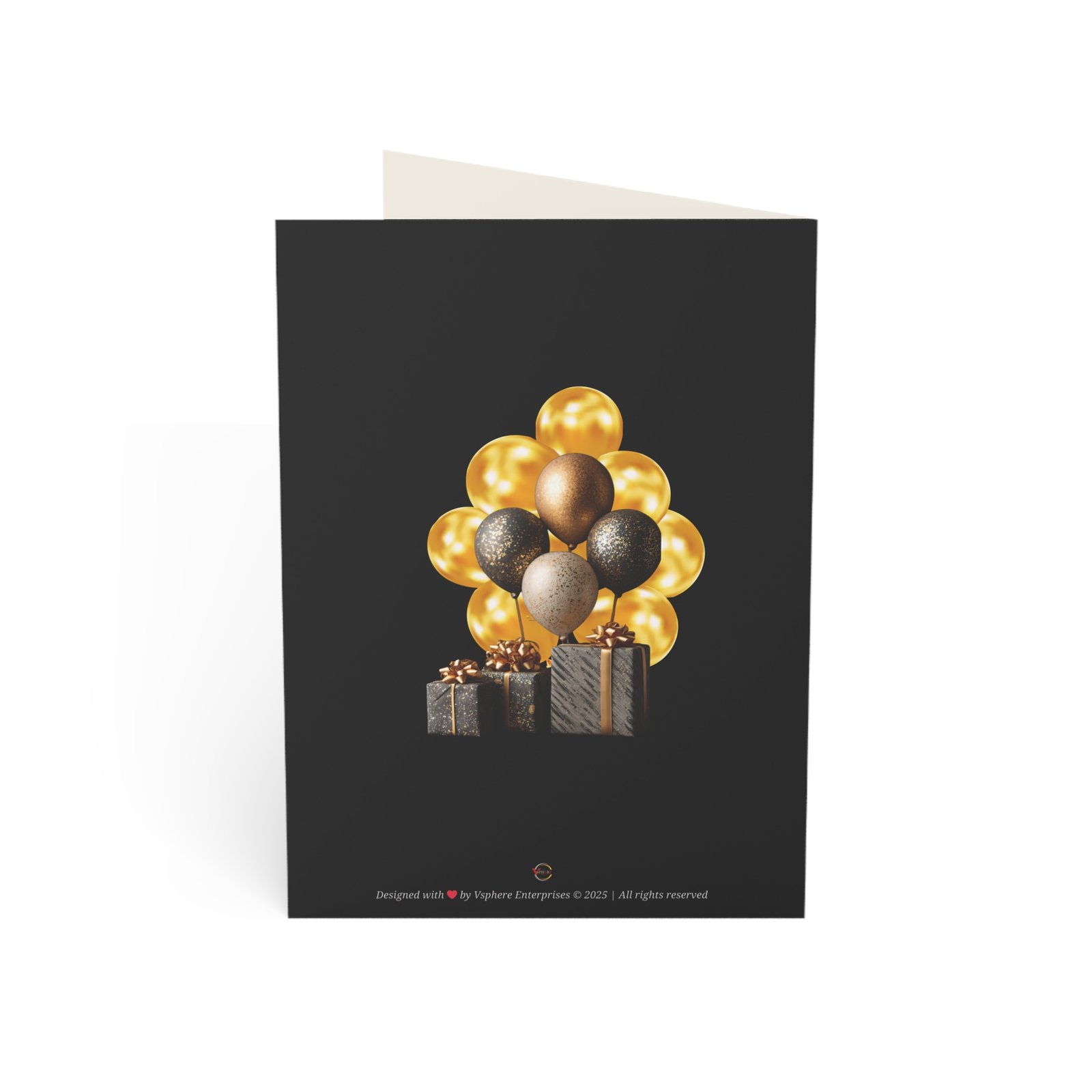 Midnight Black Holiday Greeting Card | Christmas & New Year Standard Edition - Image 3