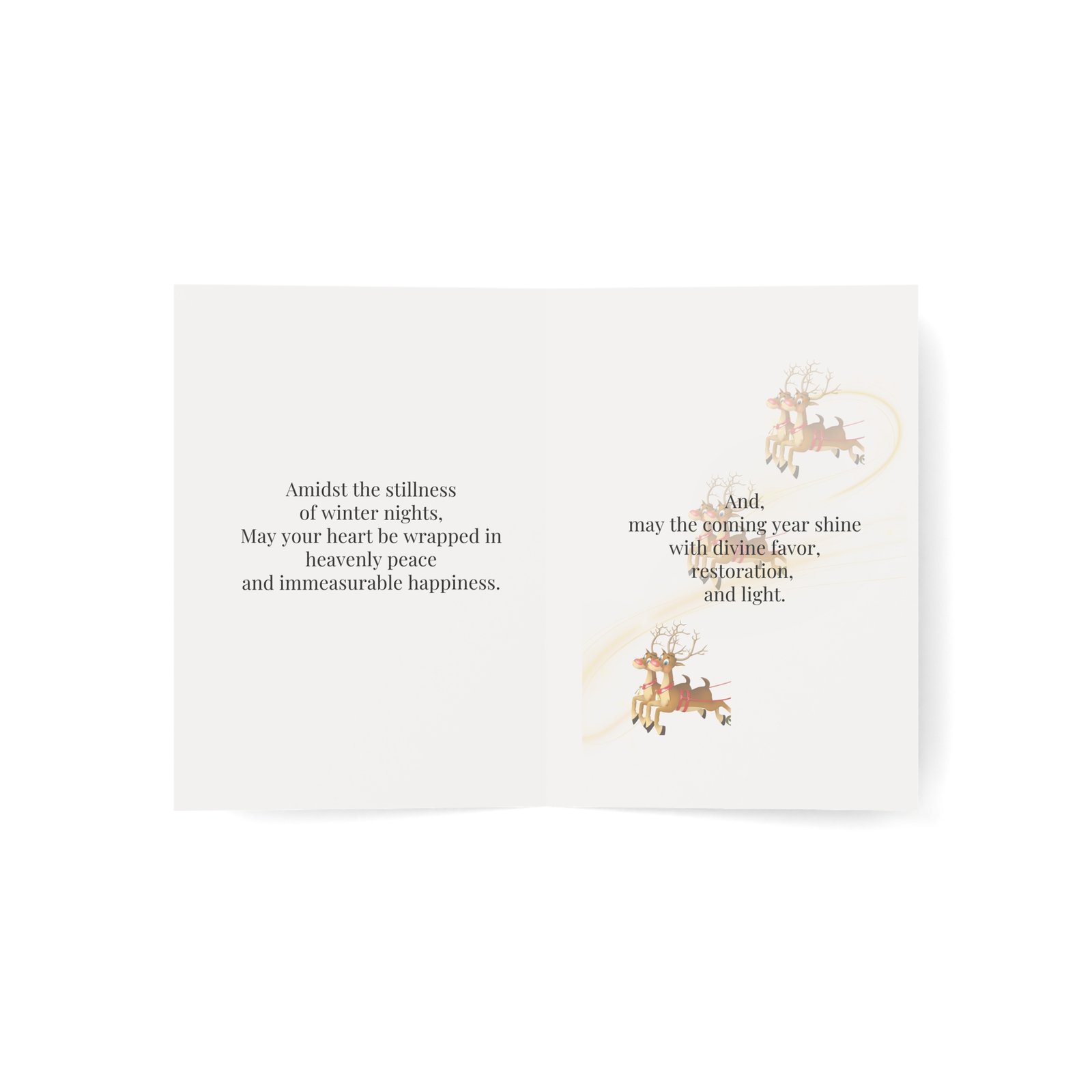 Midnight Blue Reindeer Magic Holiday Greeting Card | Christmas & New Year Edition - Image 5