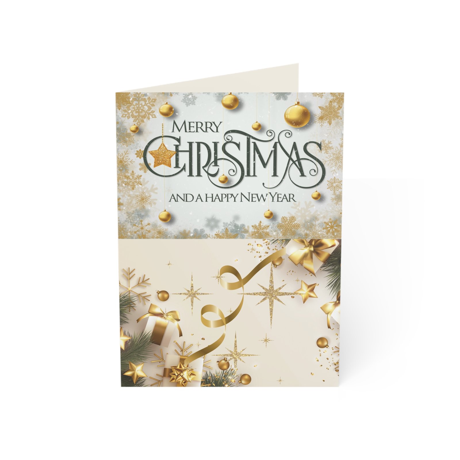 Classic Gold Holiday Greeting Card | Christmas & New Year Standard Edition - Image 2