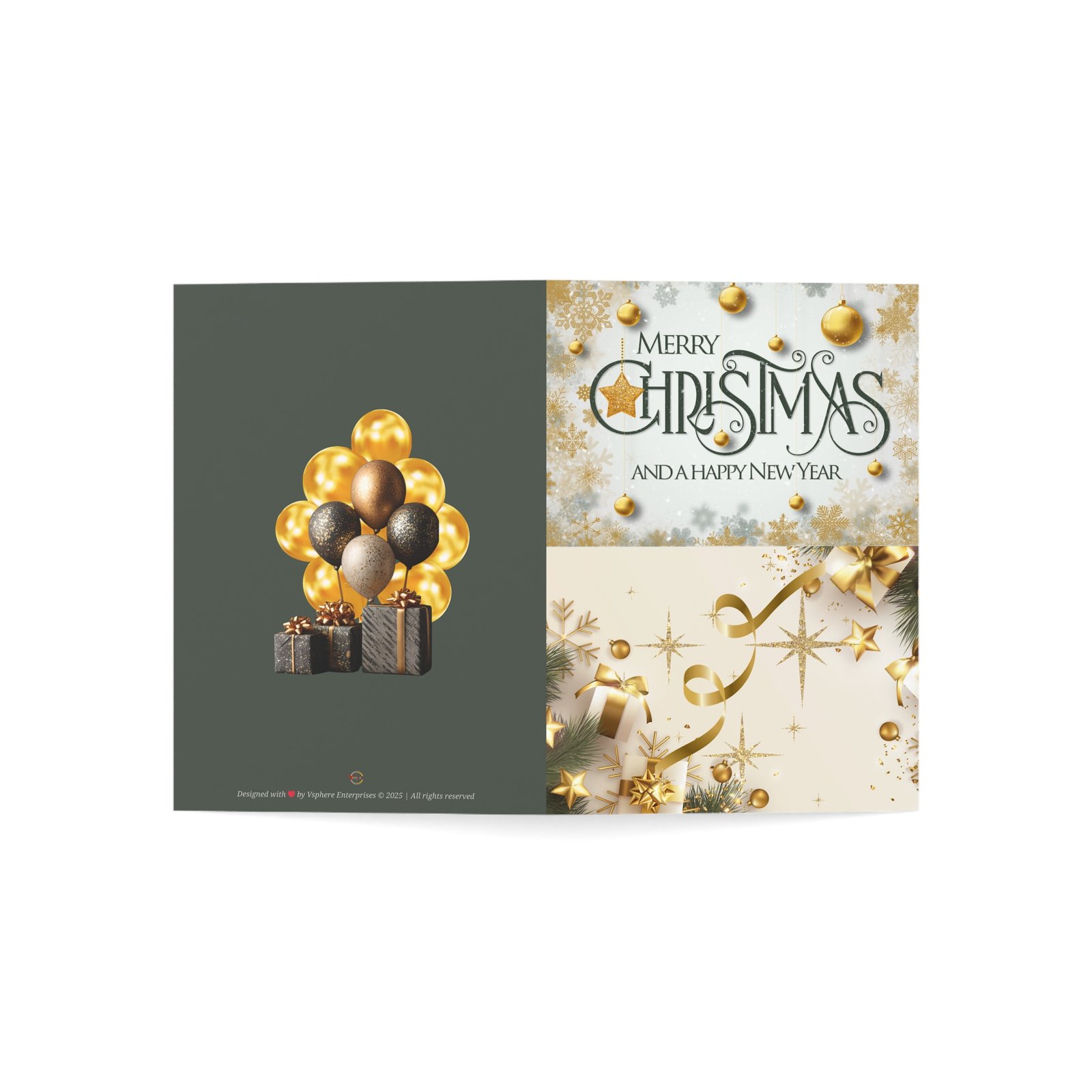 Classic Forest Green Holiday Greeting Card | Christmas & New Year Edition - Image 4