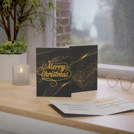 Gold Glow Holiday Greeting Card | Christmas & New Year Standard Edition